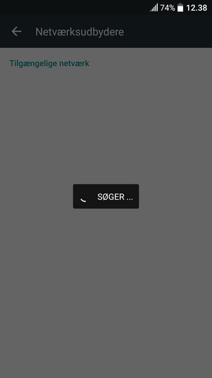 Afvent at søgningen er afsluttet