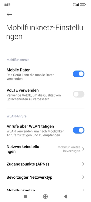 Wählen Sie Zugangspunkte (APNs)