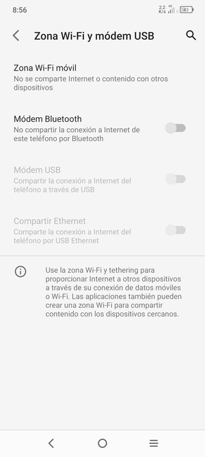 Seleccione Zona Wi-Fi móvil