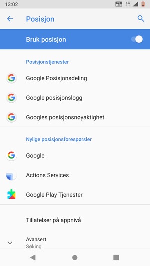 Slå av Posisjon
