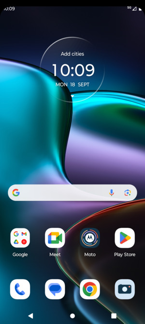Slide down the top menu