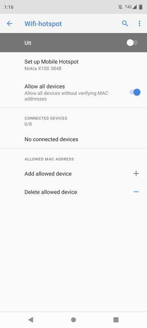 Schakel Wifi-hotspot in