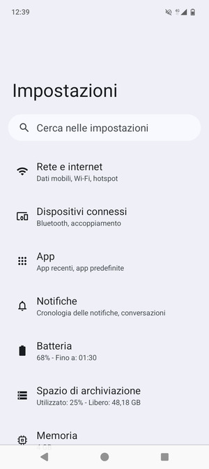 Seleziona Rete e internet