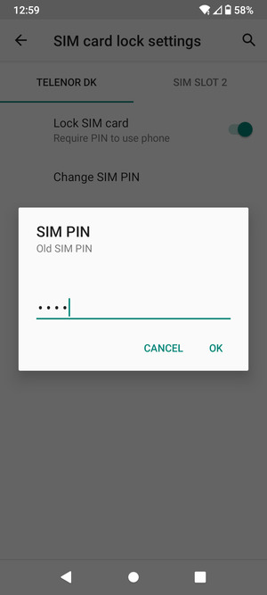Enter Old SIM PIN and select OK