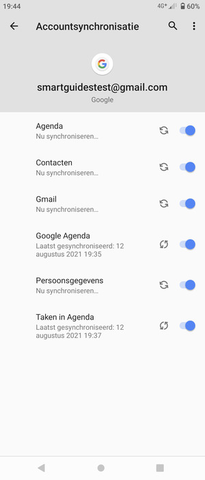 Uw gegevens worden gesynchroniseerd