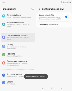 Il tuo PIN della scheda SIM è stato modificato