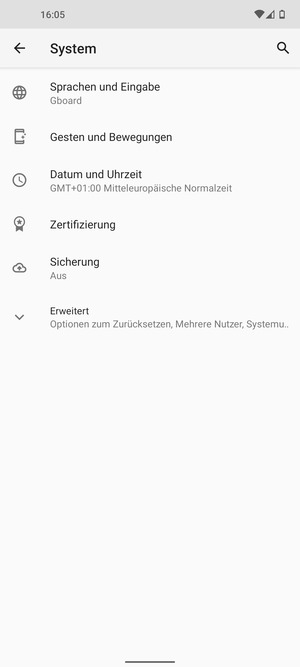 Wählen Sie Sicherung