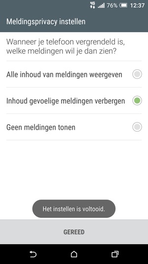 Selecteer GEREED