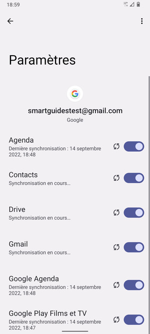 Vos informations seront synchronisées
