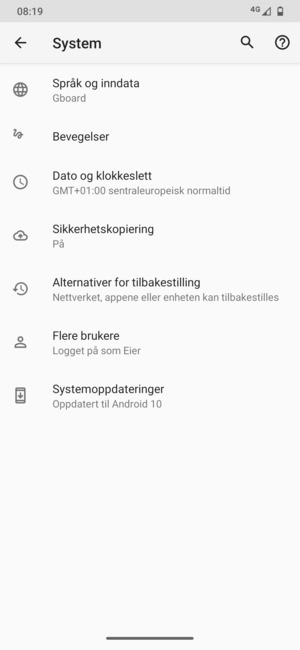 Velg Systemoppdateringer