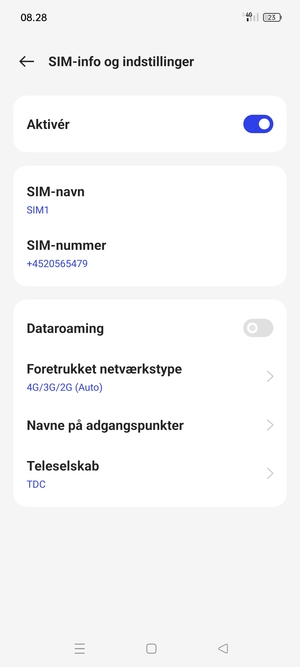 For at skifte netværk, hvis der opstår netværksproblemer, vælg Teleselskab