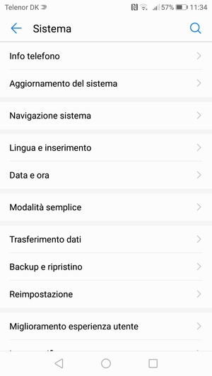 Seleziona Aggiornamento del sistema