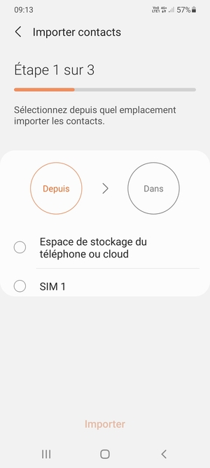 Sélectionnez SIM 1 ou SIM 2