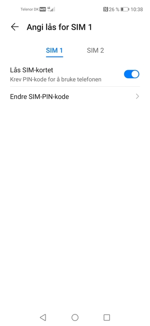 Din PIN-kode for SIM-kort er endret