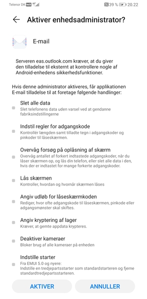 Vælg AKTIVER