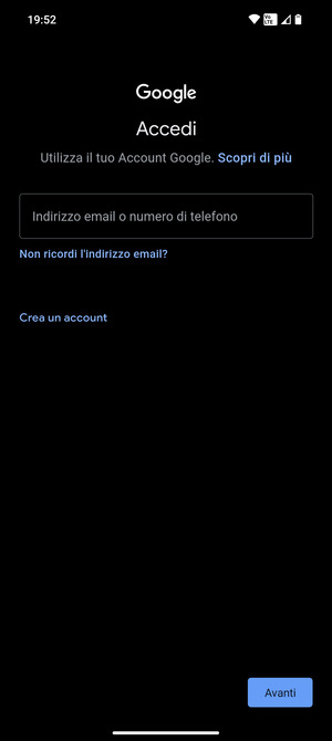 Inserisci il tuo indirizzo Gmail e seleziona Avanti