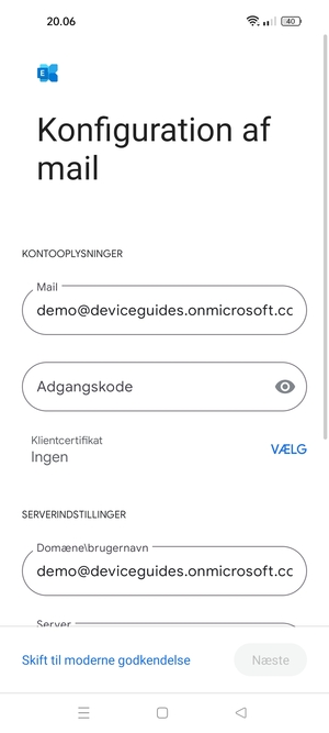 Indtast din adgangskode