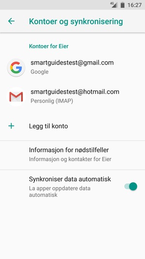 Velg din Google-konto