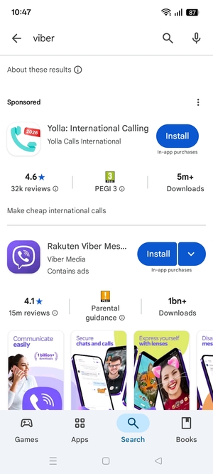 Select the app