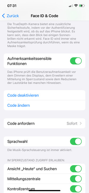 Scrollen Sie und wählen Sie Code ändern