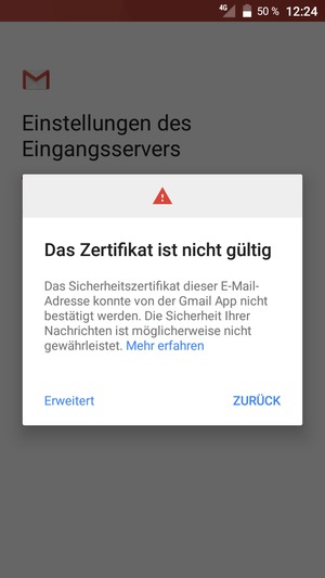 Wählen Sie ZURÜCK