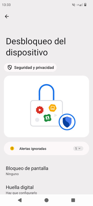 Desplácese y seleccione Bloqueo de pantalla