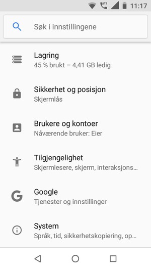 Bla til og velg Sikkerhet og posisjon