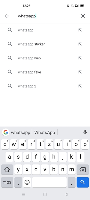 Geben Sie den Namen der App ein und wählen Sie Suchen