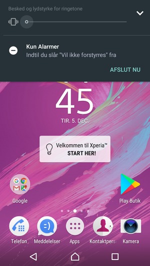 Tryk én gang mere for lydløs tilstand