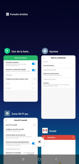 Seleccione el icono Eliminar para cerrar las aplicaciones en ejecución