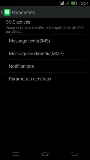 Sélectionnez Message texte(SMS)