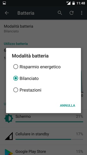 Seleziona Risparmio energetico