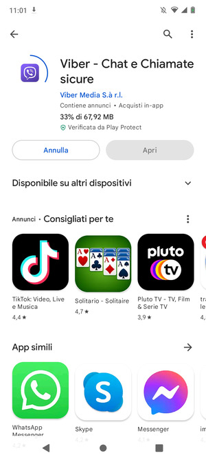 Attendi il completamento del processo di installazione