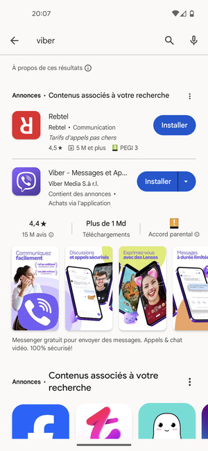 Sélectionnez l'appli
