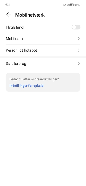 Vælg Personligt hotspot