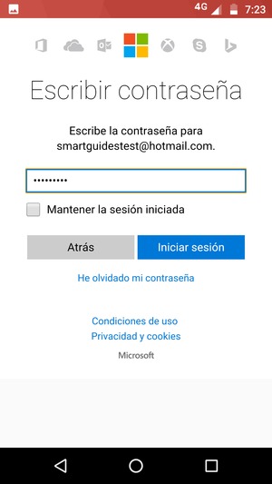 Introduzca su contraseña y seleccione Iniciar sesión