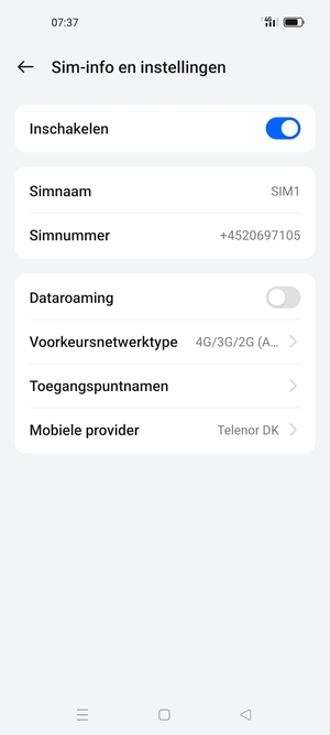 Selecteer Voorkeursnetwerktype