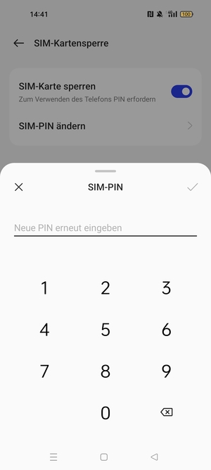 Bestätigen Sie Ihre neue PIN für die SIM-Karte und wählen Sie OK