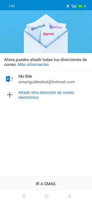 Seleccione IR A GMAIL