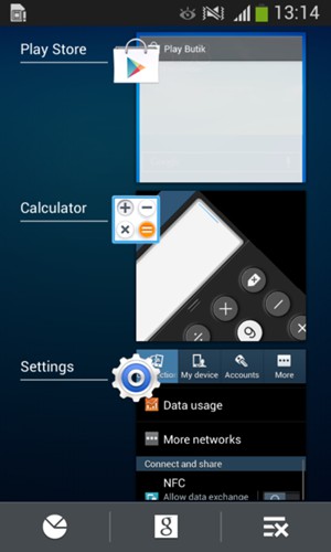 Select the Delete icon to close all running apps