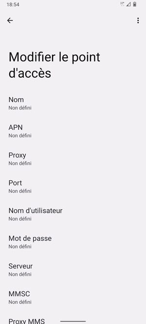 Saisissez les informations MMS