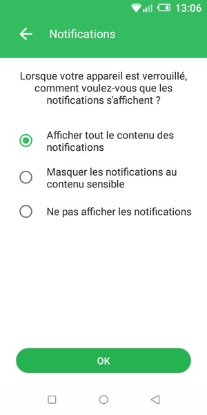 Sélectionnez votre option préférée et sélectionnez OK