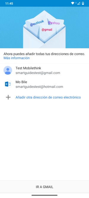 Seleccione IR A GMAIL