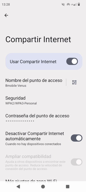 El teléfono ha sido configurado para su uso como módem