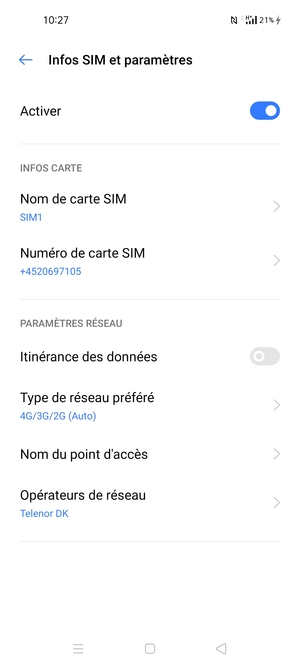 Sélectionnez Noms du point d'accès