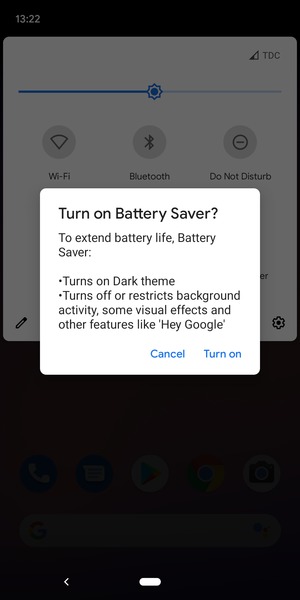 Select Turn on