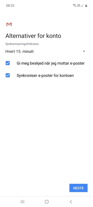 Velg NESTE