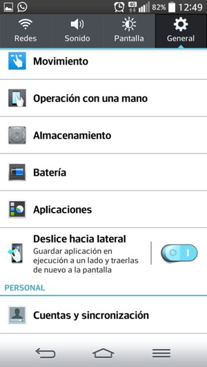 Seleccione Cuentas y sincronización