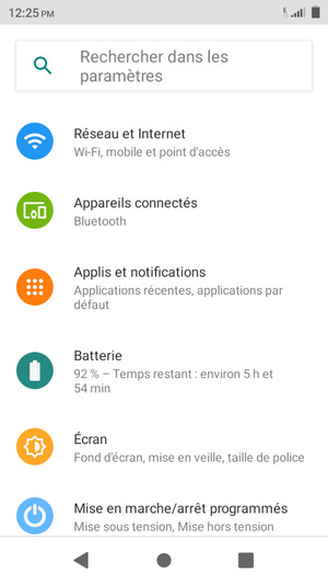 Sélectionnez Rèseau et Internet