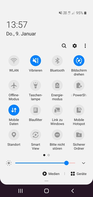 Wählen Sie Vibrieren, um in den Lautlos-Modus zu wechseln